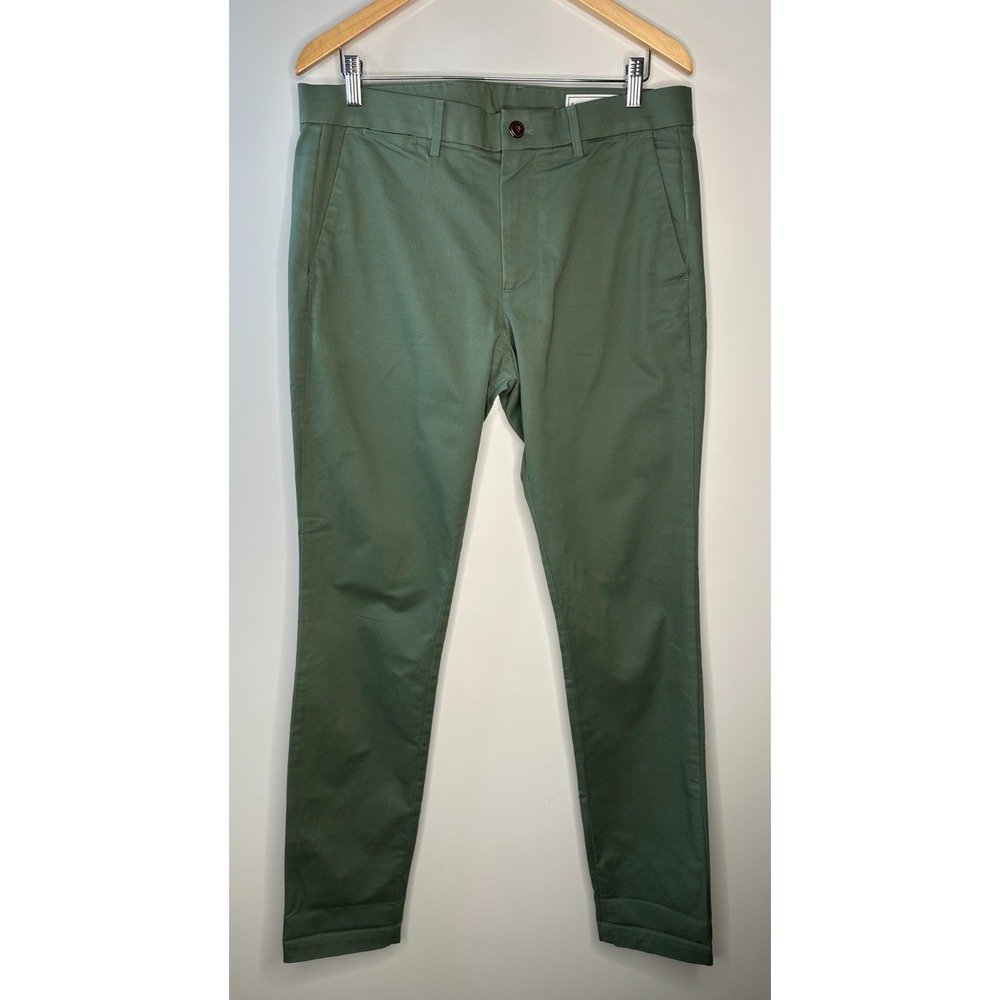 Gap Modern Skinny Performance Khakis Men's Size 34 x 34 Olive Green Chino Pants - Picture 13 of 13